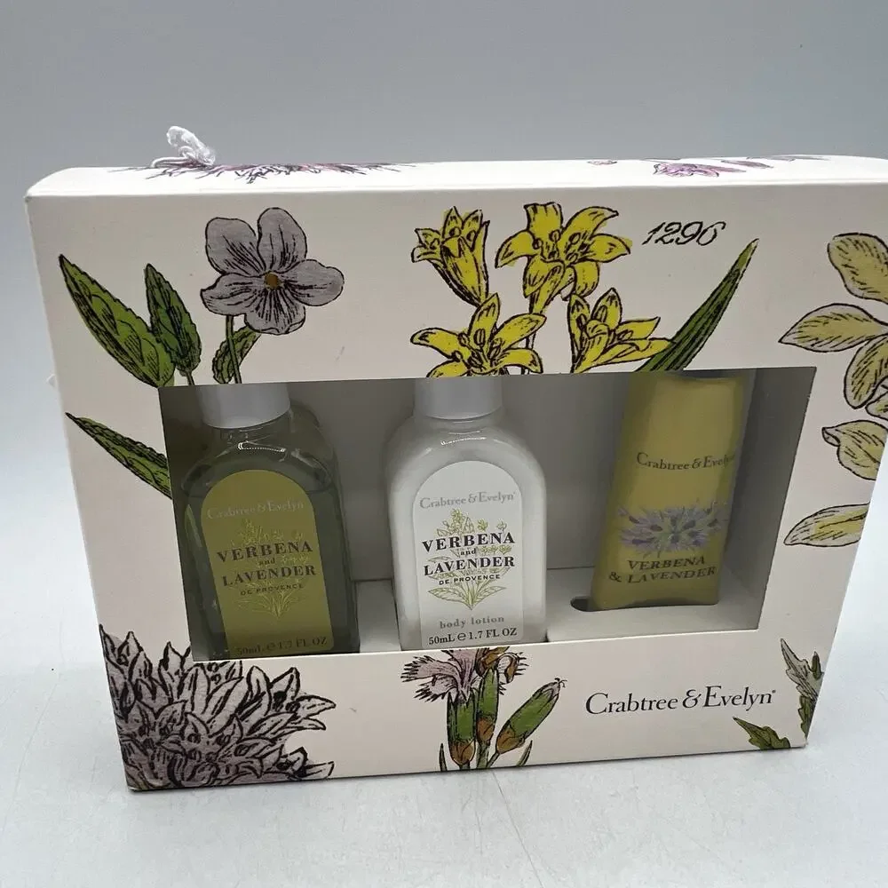 Vintage Crabtree Evelyn Verbena Lavender De Province Travel Gift Set NEW